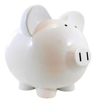 Child To Cherish 11.0 Inch Boss Hog Piggy Bank Saving Money Solid White Decorative Banks
