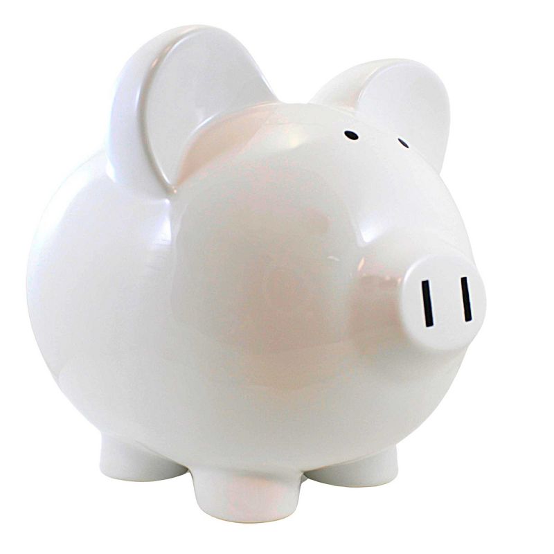 Child To Cherish 11.0 Inch Boss Hog Piggy Bank Saving Money Solid White Decorative Banks, 1 of 4