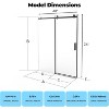 Whizmax Shower Door, Frameless Sliding Shower Door,Waterproof Glass Shower Door with Stainless Steel Handle,5/16" (8mm),Matte Black - 3 of 4