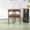 PAGED PU/Chenille Fabric Upholstered Accent Chair with Metal Legs and Cushion,Modern Upholstered Armchair for Living Room - 2 of 4