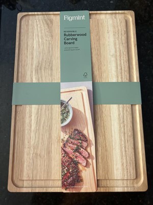 10x13 Nonslip Rubberwood Cutting Board Natural - Figmint™