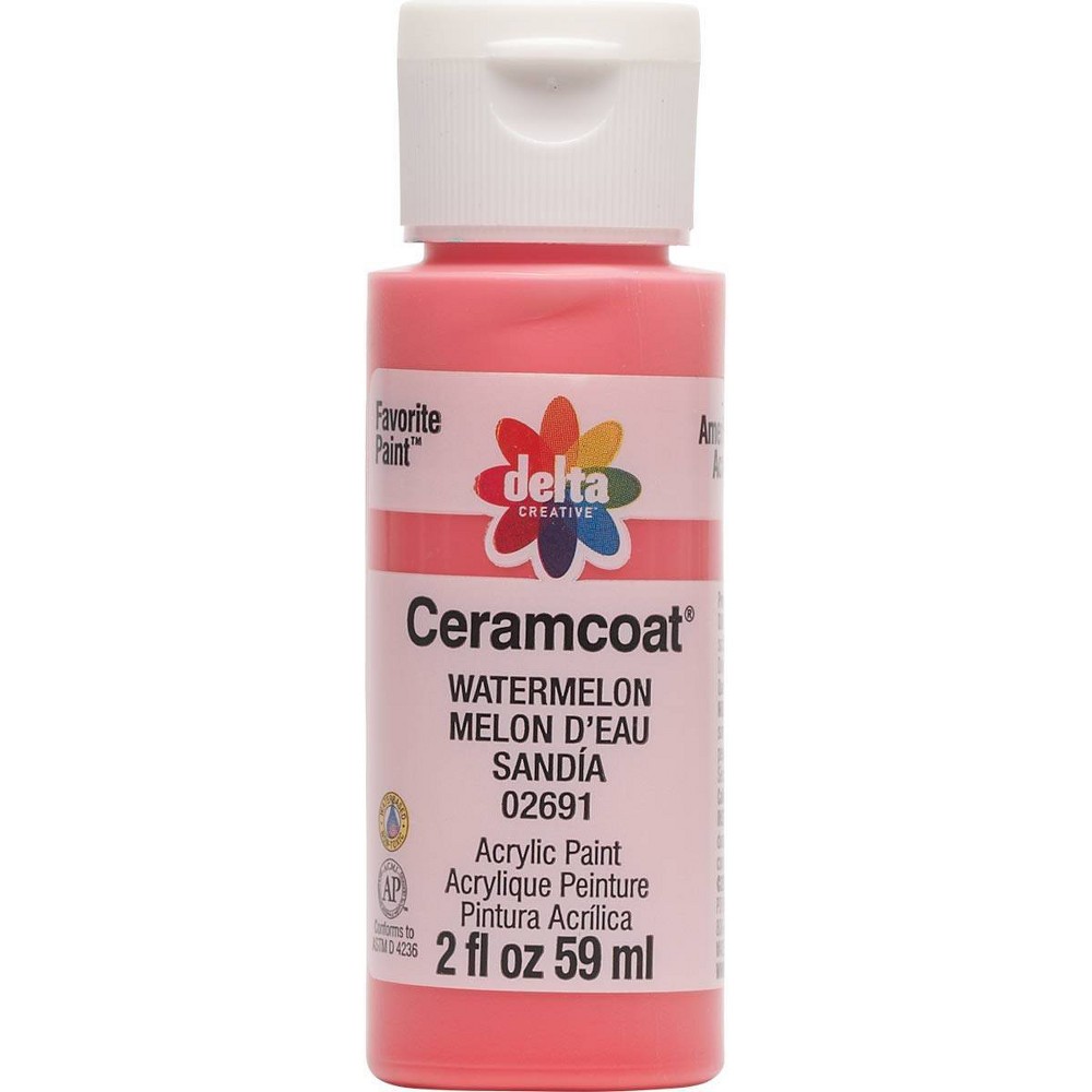 Delta Ceramcoat Acrylic Paint (2oz) - Watermelon: Low-Odor, Multi-Surface, Non-Toxic Craft Paint for Ages 13+