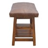 TiramisuBest Grey and Oak Tufted Bench, Grey Fabric Entryway Bench, 50.0"L x 18.0"W x 17.0"H - 4 of 4