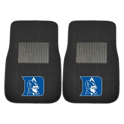 NCAA University of Duke Blue Devils Embroidered Car Mat Set - 2pc