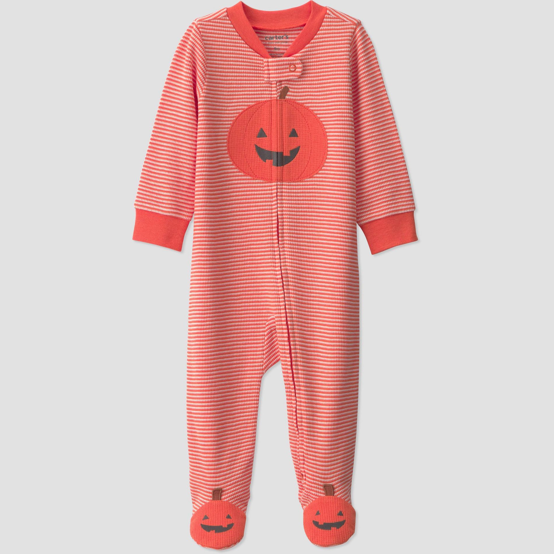 Carter's Just One You® Baby Striped Pumpkin Sleep N' Play - Orange 6M