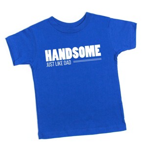 The Juniper Shop Handsome Just Like Dad Toddler Short Sleeve Tee - 5T - Royal - 1 of 4