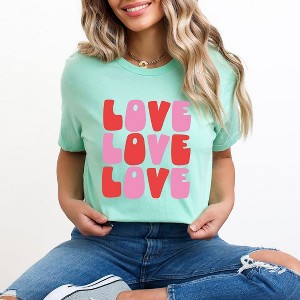 Simply Sage Market Women's Love Stacked Bold Short Sleeve Graphic Tee - 1 of 4
