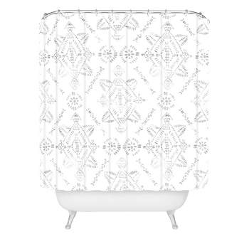 Schatzi Reeve Pattern Christmas Shower Curtain Brown/White - Deny Designs