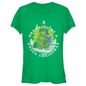 Juniors Womens The Muppets Dreaming of a Green Christmas T-Shirt - 1 of 4