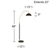 Possini Euro Design Baltar Modern 68 1/2" Tall Standing Floor Lamp Curved Arc Dimmable Black Gold Metal Brass Finish Living Room Bedroom Dome Shade - 4 of 4