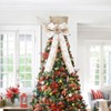 Beige Luxury Sparkling Christmas Tree Topper Bow - Glitter Xmas Tree Top Decorations for Holiday - 2 of 4