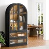 ChicFurnit Decorative Storage Cabinet Arched Bookcase with Drawers for Living Room or Office, Black and Brown, 15.7"*72.8"*35" - 2 of 4