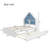 NicBex Full/Twin Size House-Shaped Bed with Bookcase Headboard,LED Lights and Twin Size Trundle for Adults/Boys/Girls - 3 of 4
