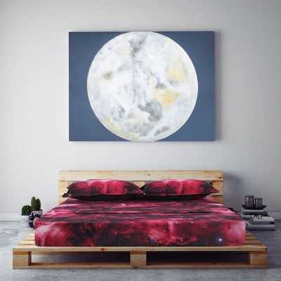 PiccoCasa Polyester Galaxy Stars-Themed Bedding Sheet Sets with 2 Pillowcases 4 Pcs Red Queen — фото 5
