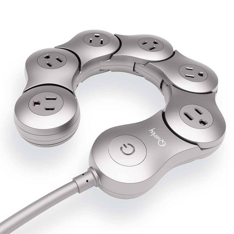 Quirky Pivot Power 6 Outlet Surge Silver, 2 of 4