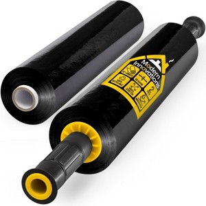 Modern Innovations Black Plastic Stretch Wrap Roll with Handles- 15 Inch (2 Rolls-2000 Feet) - 1 of 4