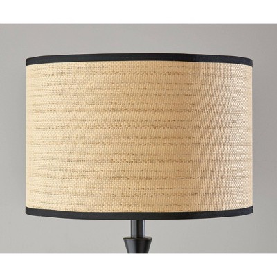 Berkeley 60" Black Metal Floor Lamp with Woven Paper Shade