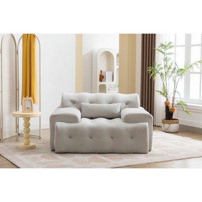 NicBex Couches for Living Room 53" Cloud Couch Large Single Sofa Chair Modern Lounge Chair Upholstered 1 Seater Sofa Couch with 1 Throw Pillow