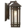 Kathy Ireland Sierra Craftsman Mission Outdoor Wall Light Fixtures Set of 2 Rubbed Bronze 10 1/2" Seedy Glass Panels for Post Exterior Light Barn Deck - 3 of 4