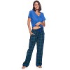 Ashford & Brooks Women's Woven Short Sleeve Jersey Top & Pajama Pants Set - 4 of 4