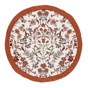 Sweet Jojo Designs Girl Baby Tummy Time Playmat Boho Floral Wildflower Orange and Ivory - 1 of 4