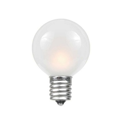 100-Foot Frosted White Globe Outdoor String Lights with Brown Wire