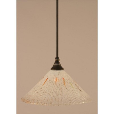 Toltec Lighting Any 1 - Light Pendant in  Dark Granite with 12" Frosted Crystal Shade