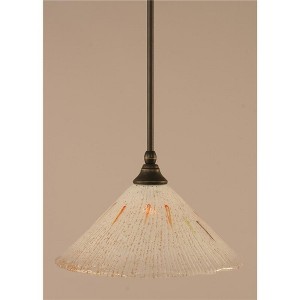 Toltec Lighting Any 1 - Light Pendant in  Dark Granite with 12" Frosted Crystal Shade - 1 of 1