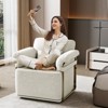 KWPZQEB 360¡ã Swivel Accent Chair, Modern Square Swivel Barrel Chairs with Pillow, Upholstered Sofa Arm Chairs for Bedroom, Reading, Office - 2 of 4