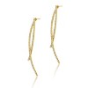 Guili 14K Gold Plated Cubic Zirconia Drop Earrings with Sparkling Stones and Sleek Modern Design, Perfect for Elegant Jewelry Lovers - 2 of 3