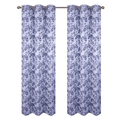 RT Designer Collection Oakville Jacquard 2 Pack Luxurious Modern Design Curtain Panel Pair 36" x 84" Black