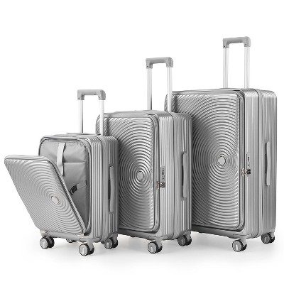 3 PCS Expandable Hard Shell Luggage Set with Spinner Wheels and TSA Lock, Lightweight Suitcase with Front Pocket 20''24''28'' 4L - ModernLuxe