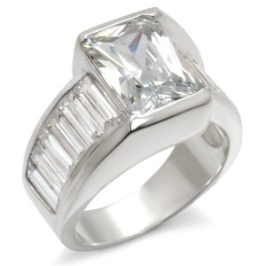 Slickblue Polished 925 Sterling Silver Ring with Clear CZ, Oblong Pave Design, Stylish Women's Jewelry, Size 5-10 - 1 of 4