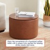 Ornavo Home Large 22" Inch Round Coffee Table Storage Ottoman - 3 of 4