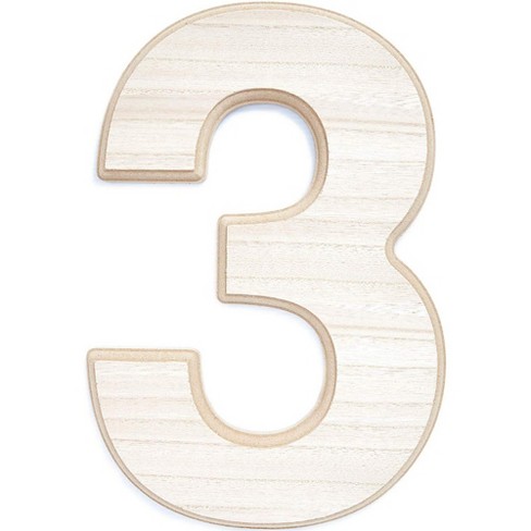 Wood Numbers For Crafts Wooden Number 3 12 In Target