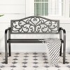 Captiva Designs Two Seat Cast Steel Garden Bench - Choose Between Apple Back or Butterfly Back Designs - 2 of 4