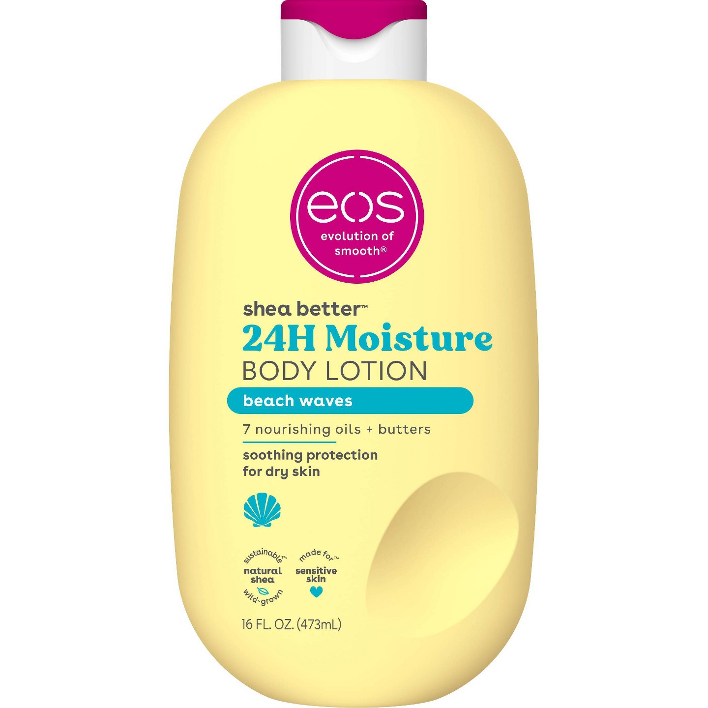 Увлажняющий лосьон для тела eos Shea Better 24H, Beach Waves, 16 fl oz — фото 1