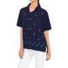 LA LEELA Women's Casual Solid Blouse Shirt TShirts Short Sleeve Button Down Dress Tops Tee Shirts Hawaiian Blouses for Women - 3 of 4
