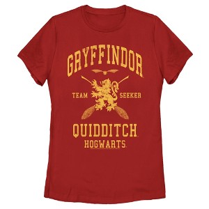 Women's Harry Potter Gryffindor Quidditch Gold Team Seeker T-Shirt - 1 of 4