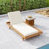 Acacia Wood Outdoor Reclining Chaise Lounge Chair Set  with More Space & Water-Resistant Cushions-- Frevyn - 2 of 4