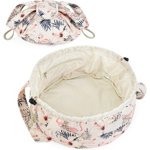 Barrel Drawstring Makeup Bag Large Floral Cosmetic Bag Make up Bags - 1 of 4