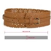 INSPIRE CHIC Women's Vintage Hollow Floral Leather Cinch Wide Waistband - 3 of 4