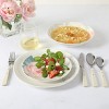 Gibson Peony 12 Piece Round Fine Ceramic Dinnerware Set in White and Pink - 4 of 4