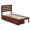 AFI Furnishings Oxford Twin Bed with USB Turbo Charger and 2 Drawers in Walnut - 4 of 4