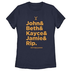 Women's Yellowstone Dutton Ranch Family Name Line Up T-Shirt - 1 of 4