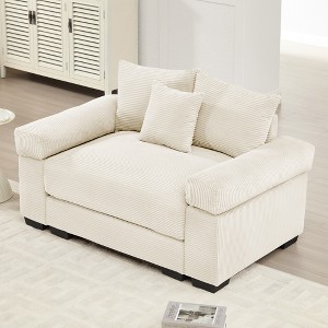 Christopher Knight Home Crane 54.3" Oversized Corduroy Single Sofa with Ottoman - 1 of 4