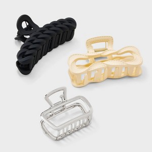 Assorted Claw Hair Clip Set 3pc - Universal Thread™ - 1 of 3