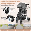 Infans 2 in 1 Convertible Baby Stroller High Landscape Infant Stroller Grey - 3 of 4