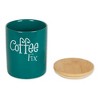 Design Imports Teal Coffee/Sugar/Tea Ceramic Canister Set/3 - 2 of 4