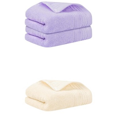 REGALWOVEN 3 Pack Solid Striped Soft Absorbent Bathroom Hand Towels for Hand, Face 14" x 30"
